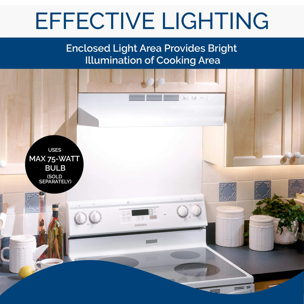 30-Inch White Non-Ducted Range Hood with Lights Exhaust Fan B4944