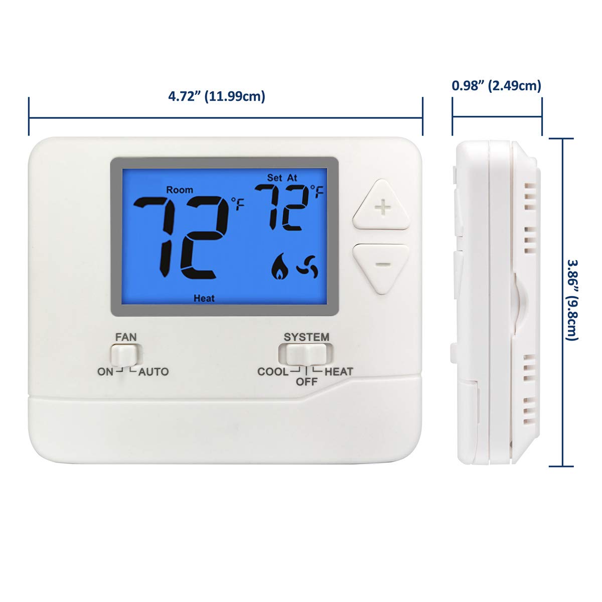 2PK White Non-Programmable Digital Thermostat with Large LCD Display H1664