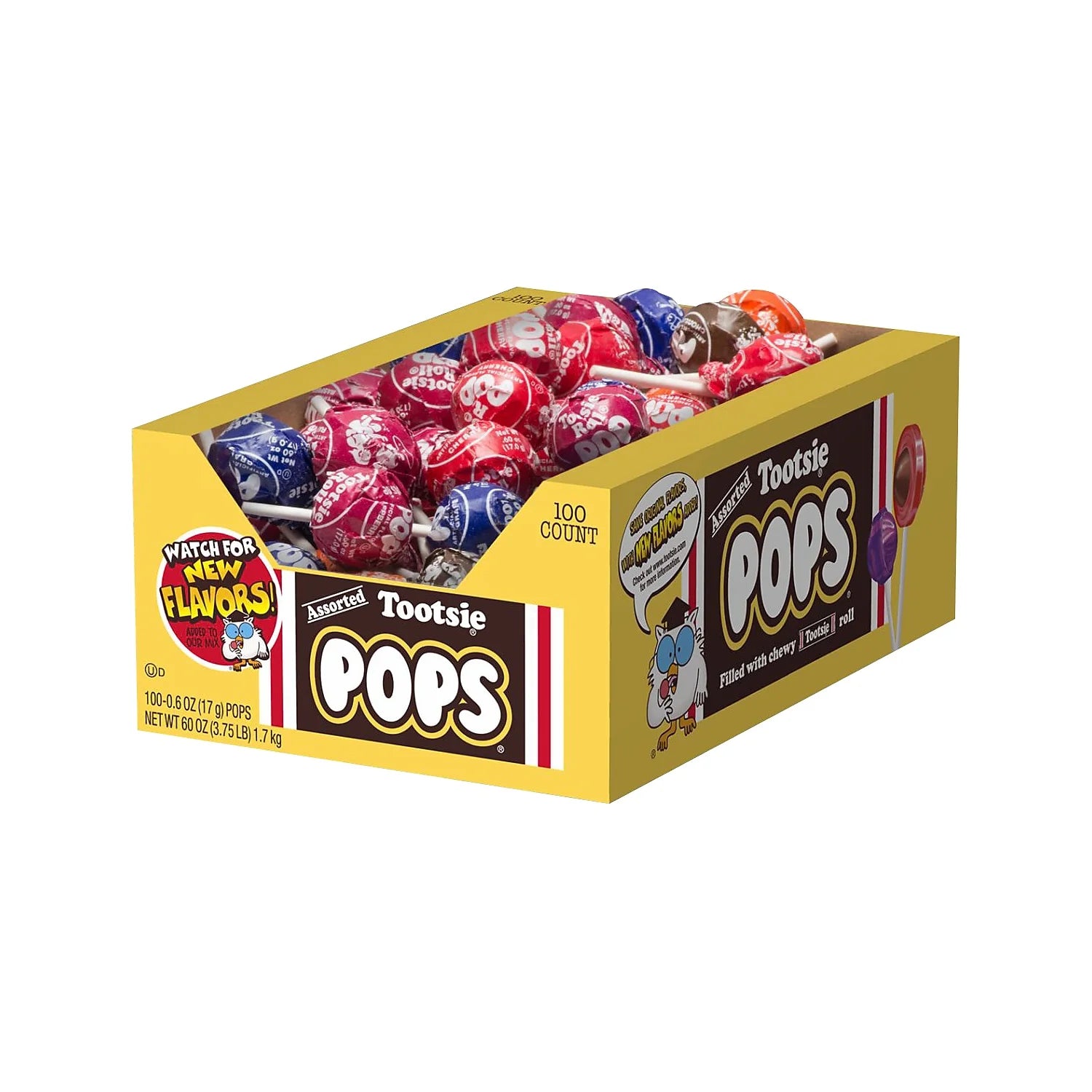 Assorted Flavors Tootsie Pops, 0.6 oz, 100/Box G167203