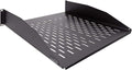 2U 19-Inch Heavy Duty Vented Rack Mount Cantilever Fixed Server Cabinet Shelf Black O289235