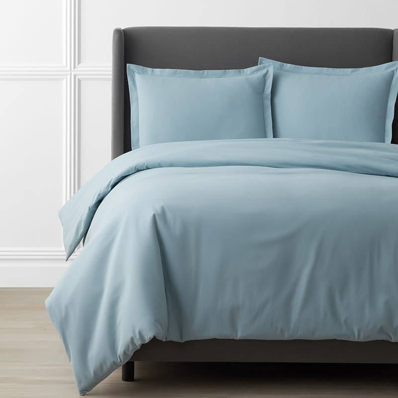 Cloud Blue Cotton Flannel Twin Duvet Cover D286