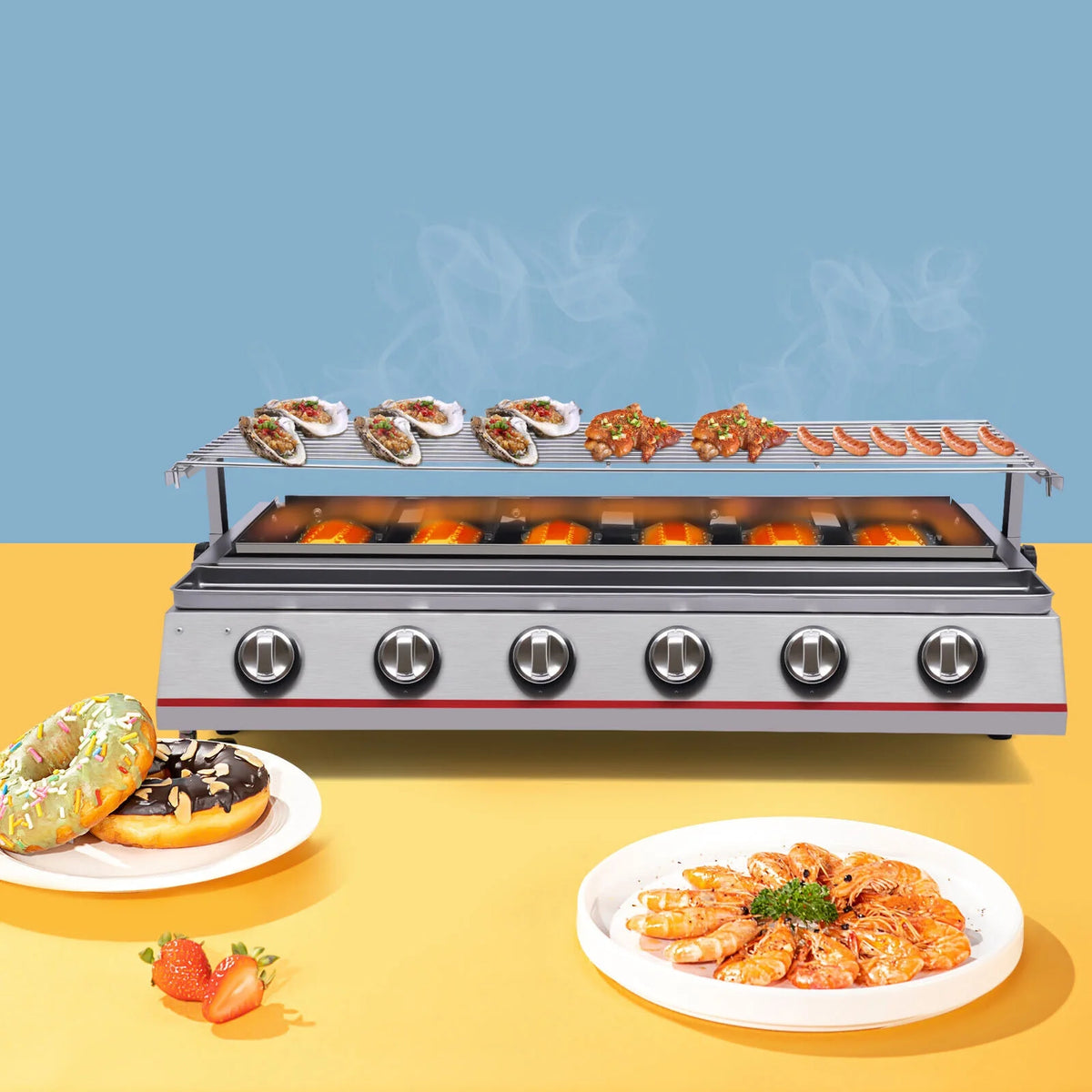 6 Burner LPG Gas Grill Griddle D46120