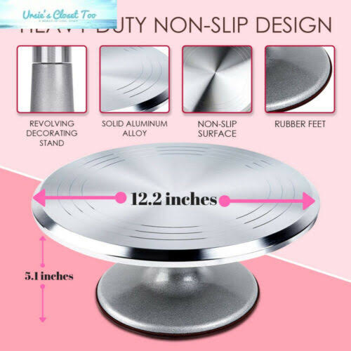 78 Piece Cake Decorating Supplies Kit with Aluminium Rotating Turntable Stand F359