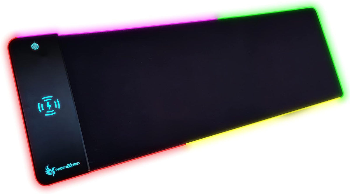 RGB Wireless Charging Mouse Pad 15W, Extra Large 900x300x4mm, Non Slip Rubber Base, Pack of 2 O856064