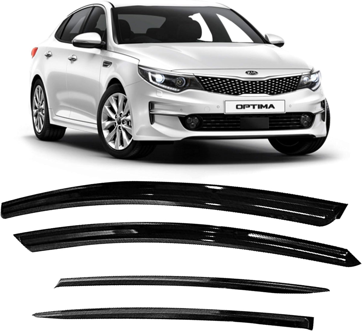 Set of 4 Acrylic Side Window Vent Visor K1516