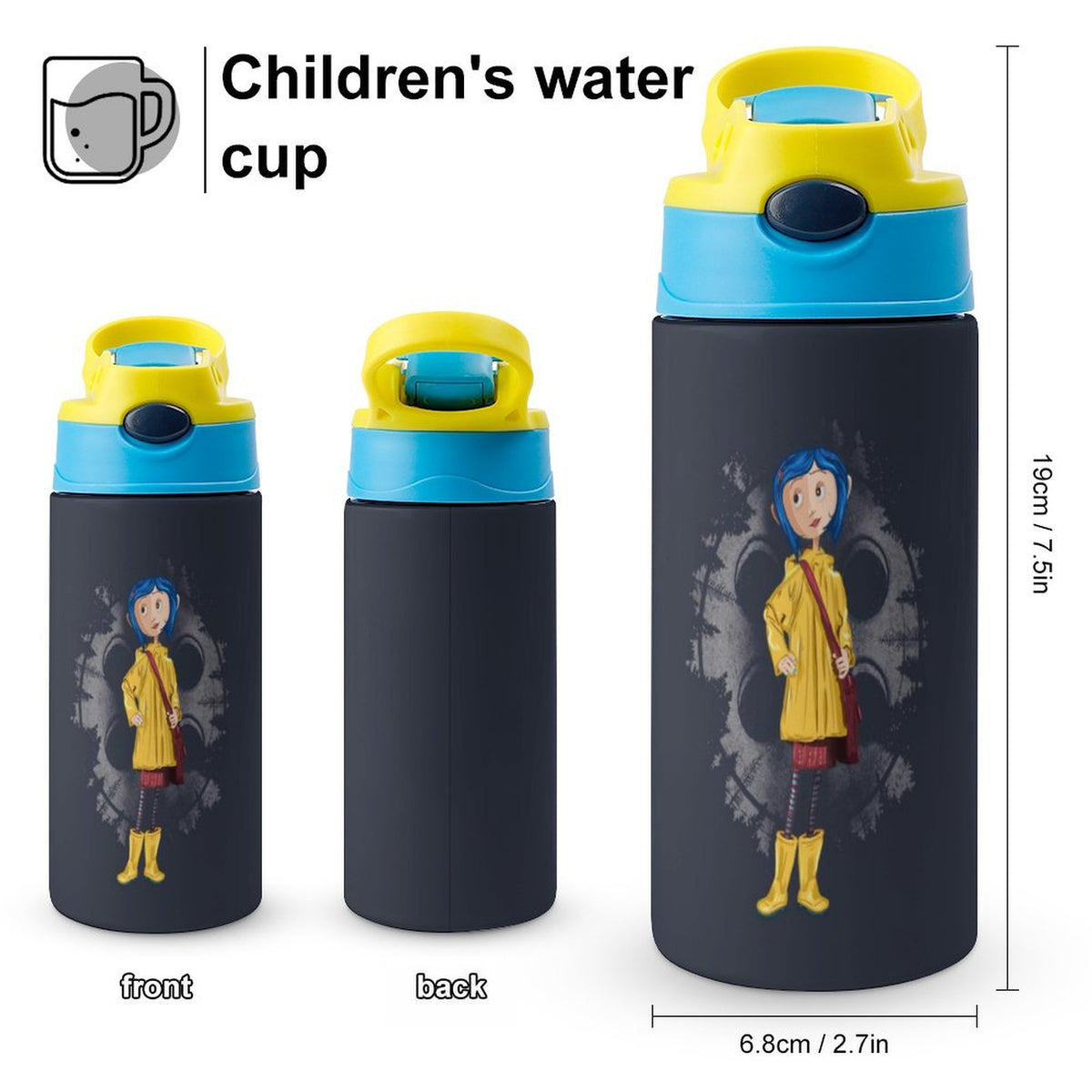 Insulated Stainless Steel Water Bottle with Straw P48353