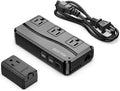 220V to 110V Voltage Converter with 6A 4-Port USB Charging, Black, Pack of 2 S1690