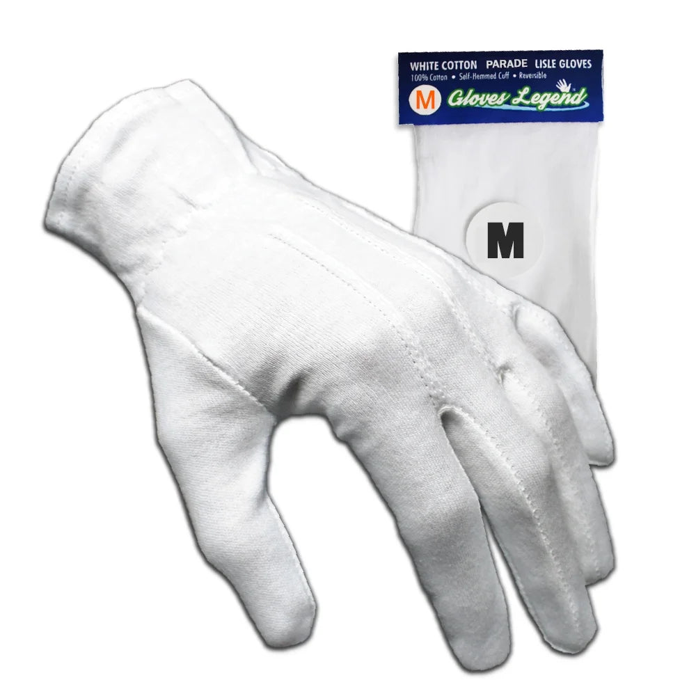 3 Pairs 100% Cotton White Parade Dress Gloves D605991