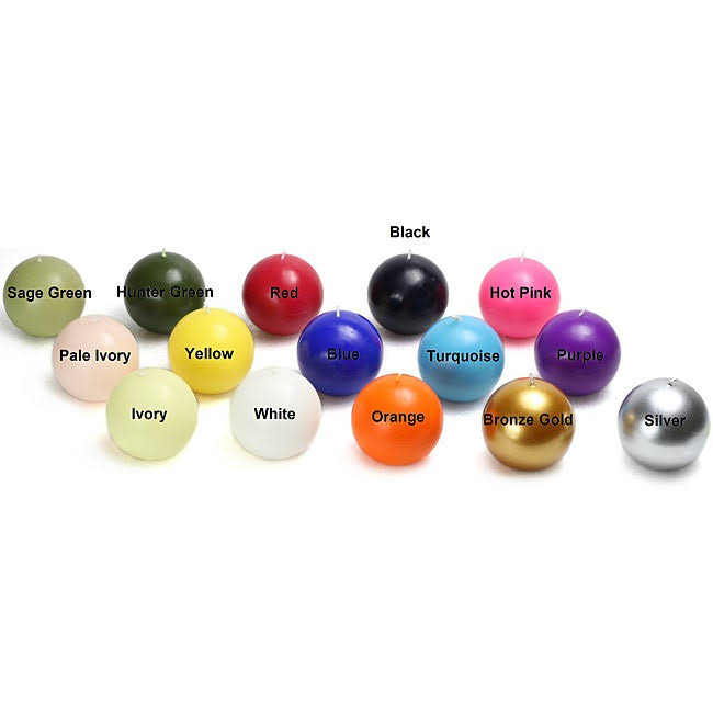 White Ball Candles 12 Pcs A663