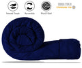 Grey/Navy Reversible Crystal Velvet Wool Throw Blanket L2874