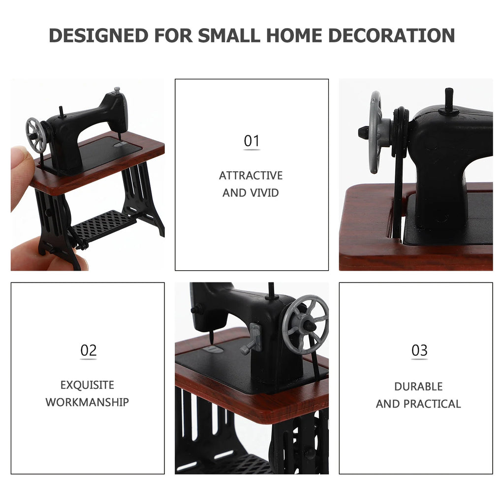 Miniature Wood Sewing Machine Dollhouse Furniture B38470