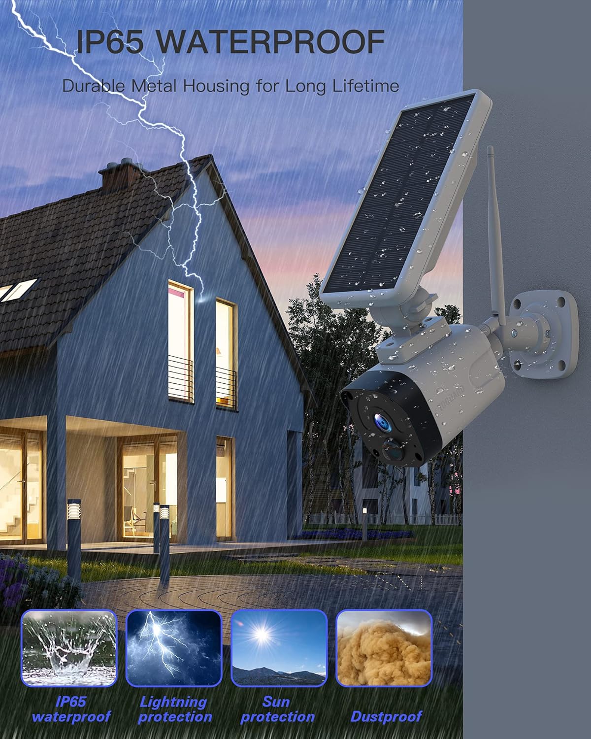 Wireless Solar Powered Security Camera with 1080P Camera and Base Station S2810