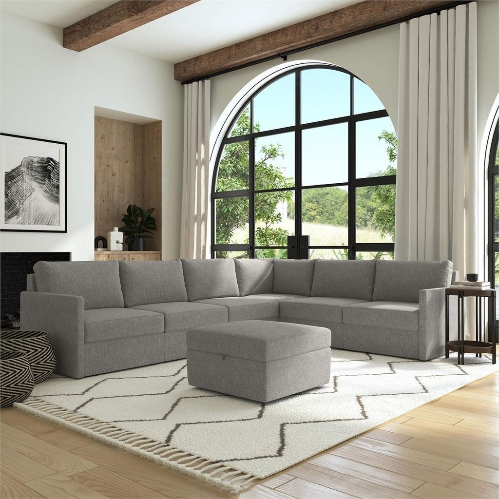 Gray 6 Seat Sectional with Performance Fabric J7798