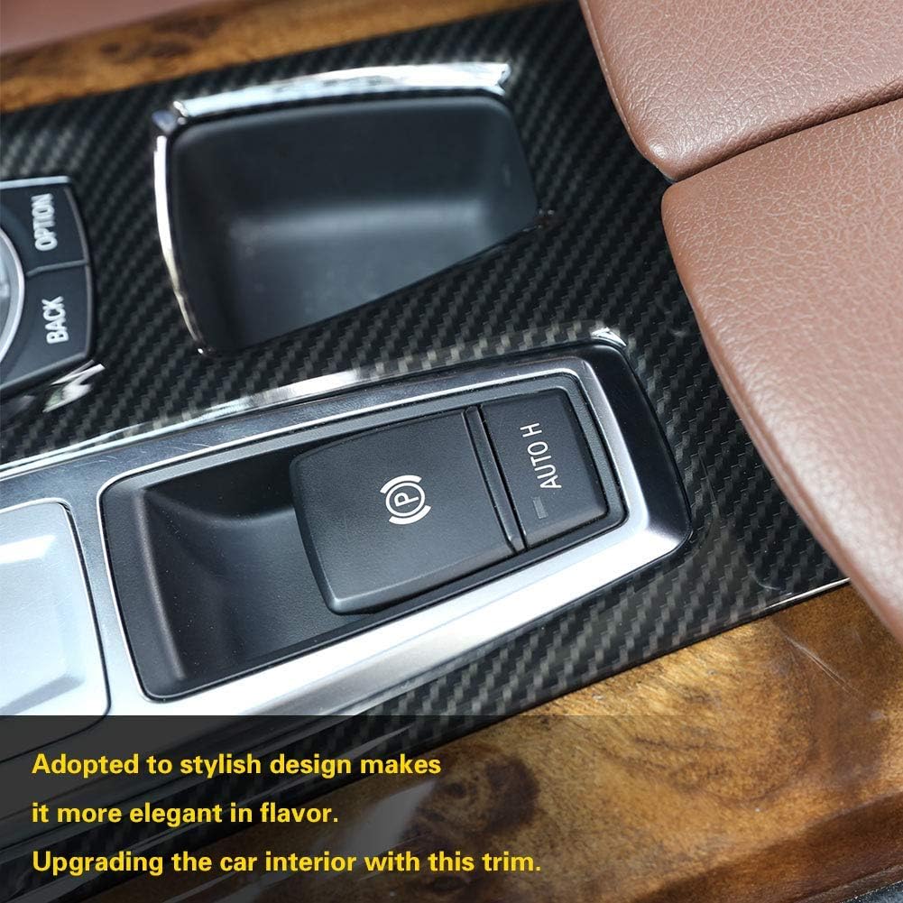 Carbon Fiber Style Center Console Gear Panel Cover Trim Sticker Decal Pack of 2 P61974