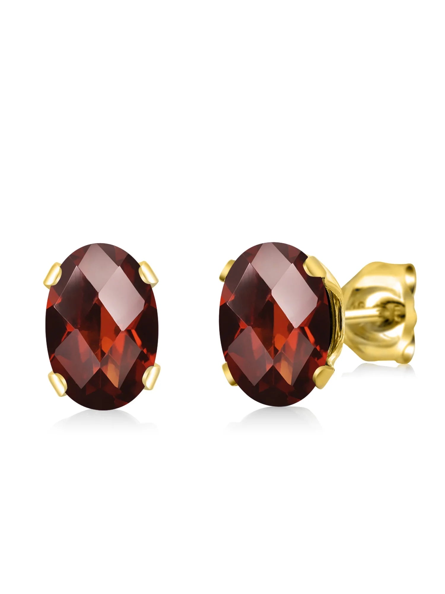 Red Garnet Oval Bracelet and Earrings Jewelry Set J457