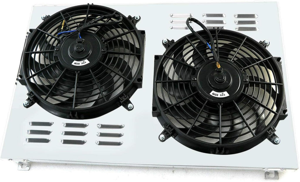 Aluminum Radiator Shroud with 2 x 12 inch Fan for 1982-1992 Camaro Firebird 5.0L 5.7L V8 W938