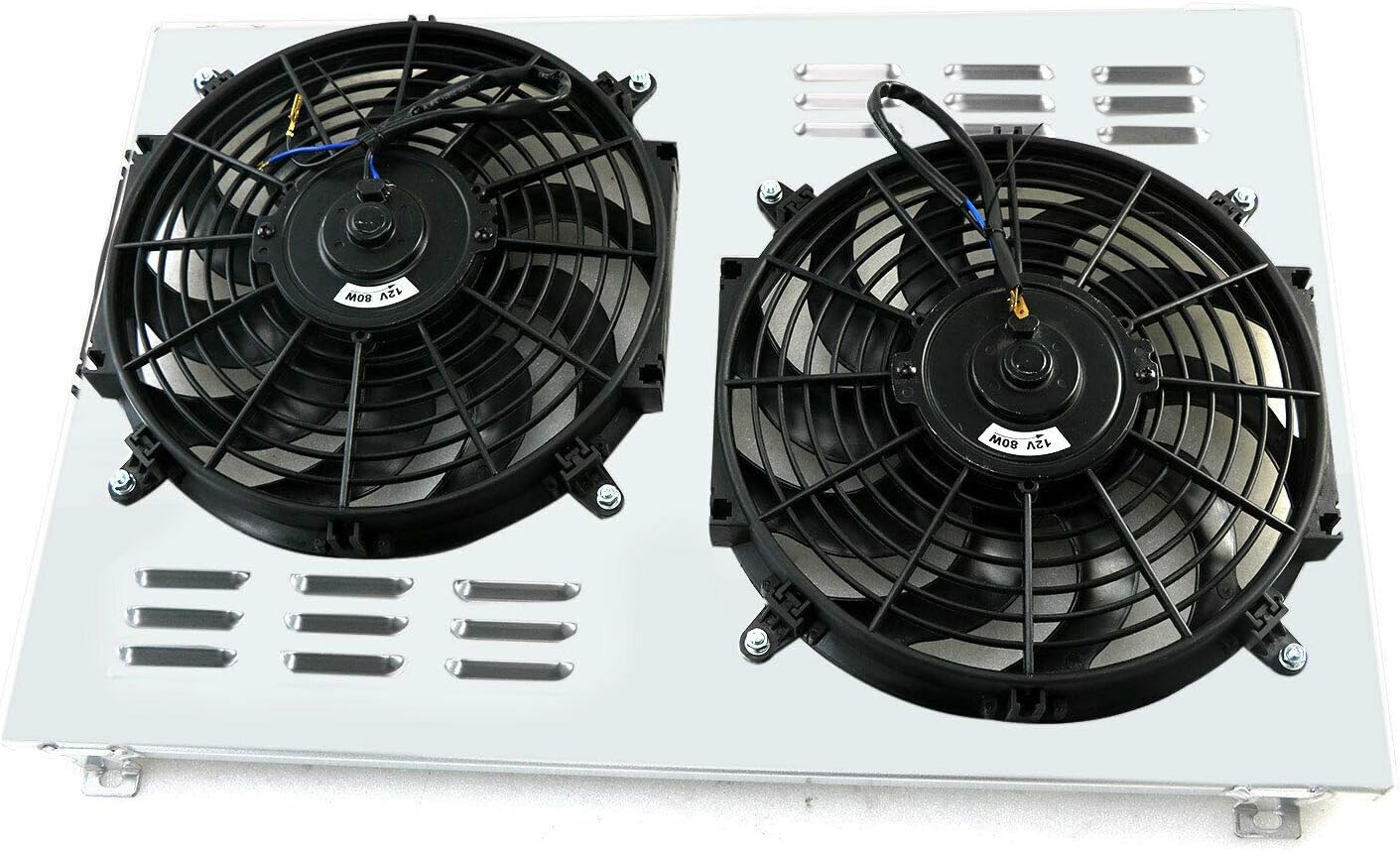 Aluminum Radiator Shroud with 2 x 12 inch Fan for 1982-1992 Camaro Firebird 5.0L 5.7L V8 W938