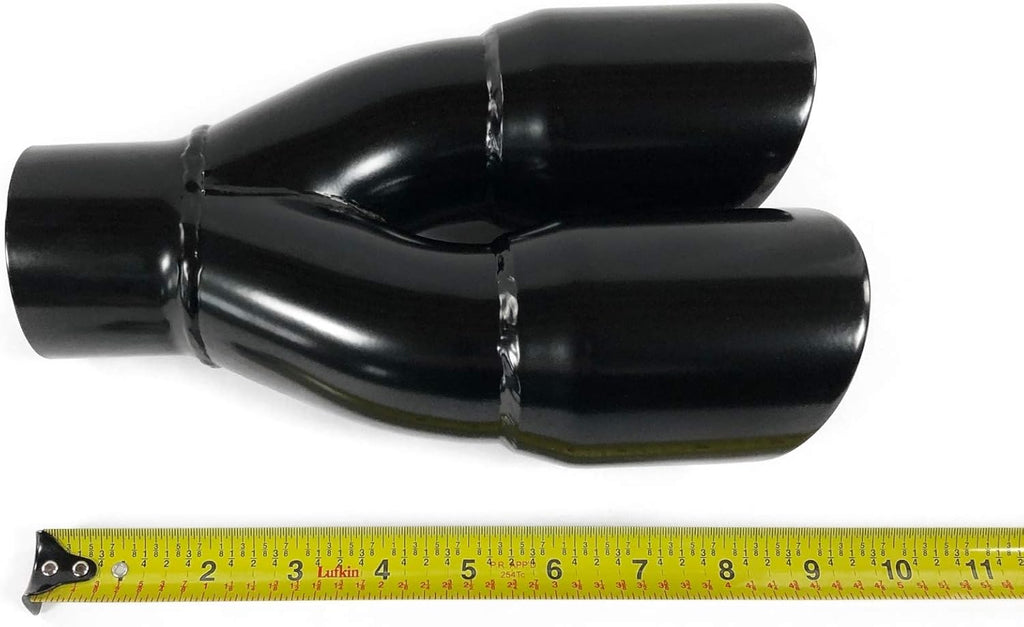 Black Stainless Steel Double Wall Exhaust Tip Pack of 2 P490