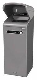 Grey 15 gal Trash Can with Rain Hood Y16473