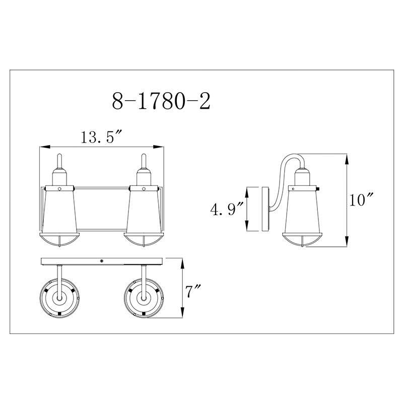 2 Light Bath Bar Satin H710309