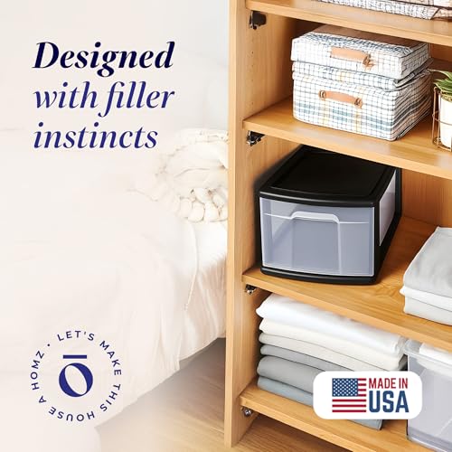 2-Pack 1-Drawer Clear Plastic Storage Cart, White Frame D28747