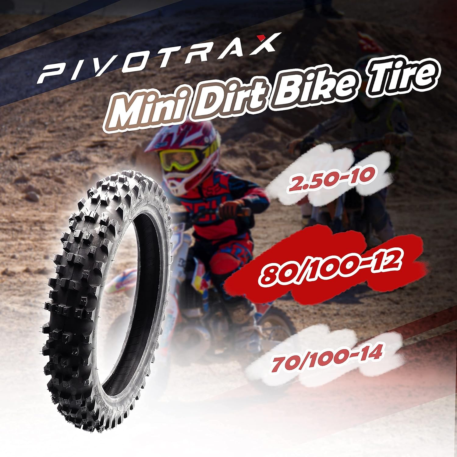 Mini Dirt Bike Tire 80/100-12 Offroad Intermediate W8228