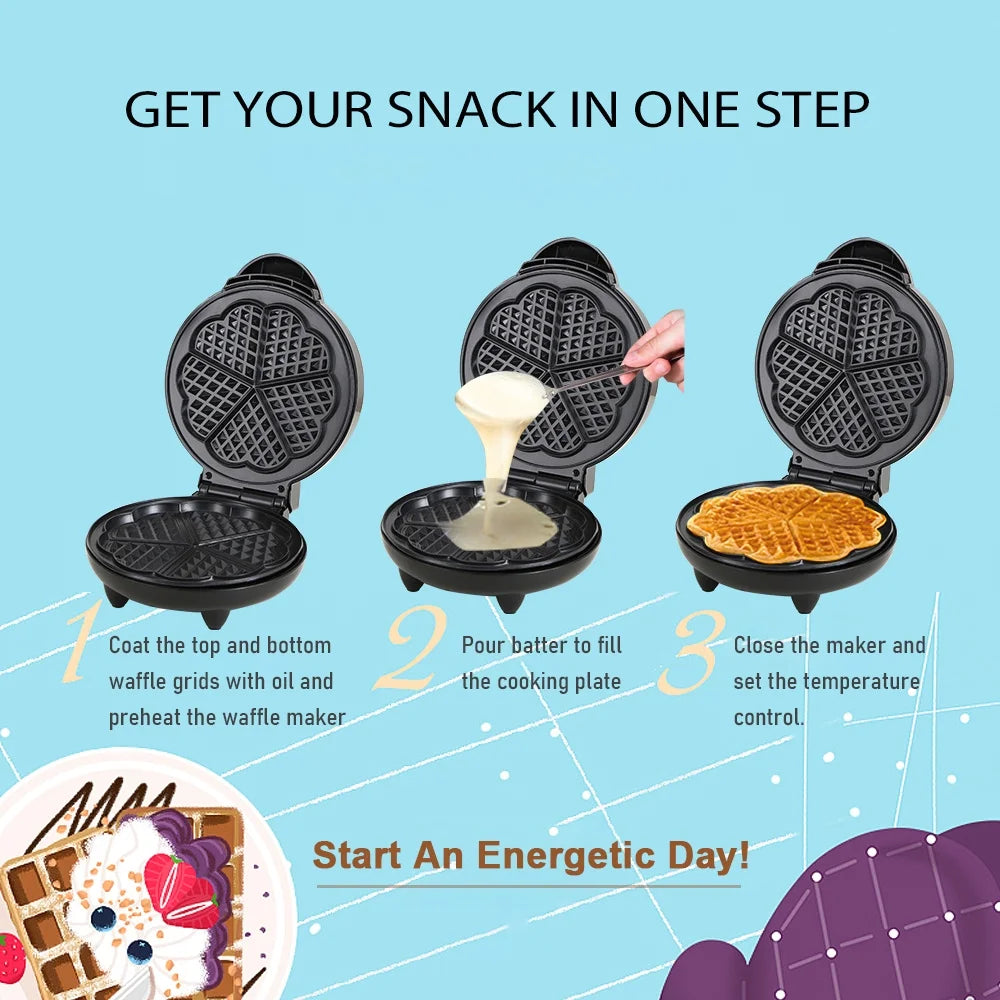 1000W Heart-Shaped Waffle Maker Electric Waffler V152