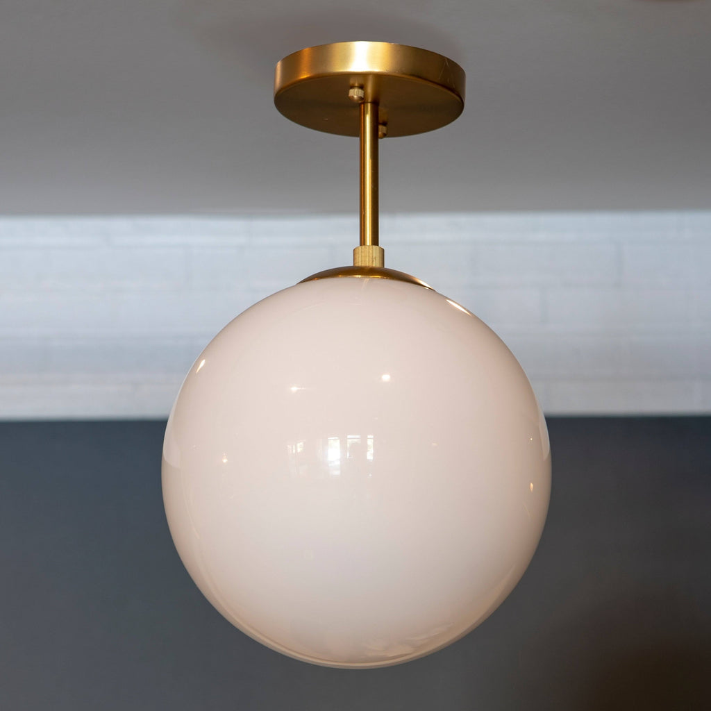 Glass 1-Light Semi-Flush F444193