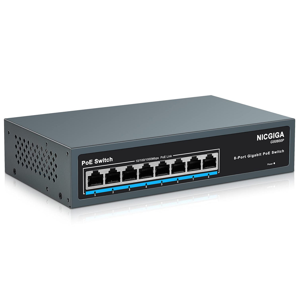 26 Port PoE Switch with 24 Ports 10/100Mbps PoE+@400W, 2 Gigabit Uplink Ports, VLAN Mode, Metal Case, Rack Mount T525579