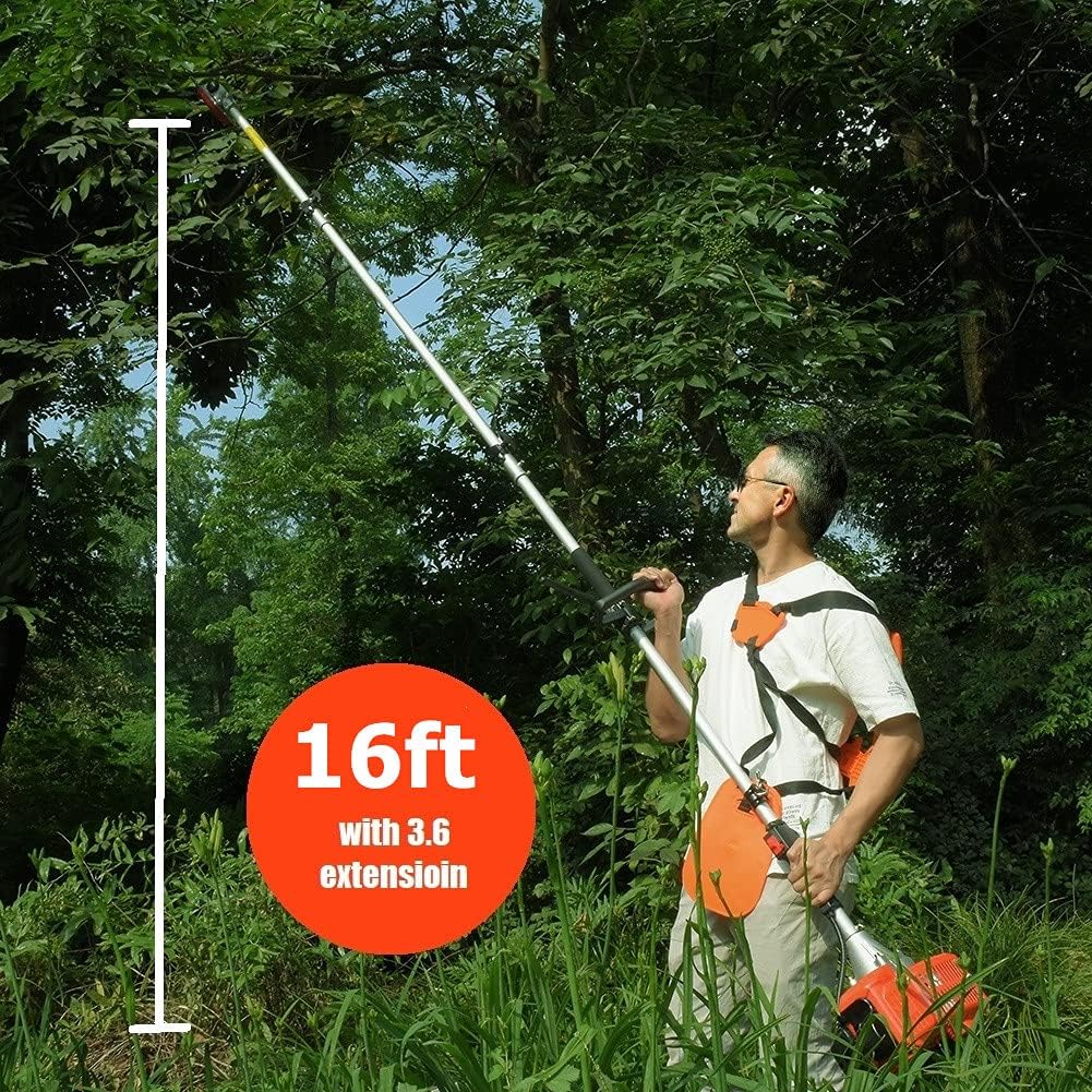 Cordless Gas Pole Saw Hedge Trimmer Grass Brush Cutter Multifunctional Tool A480