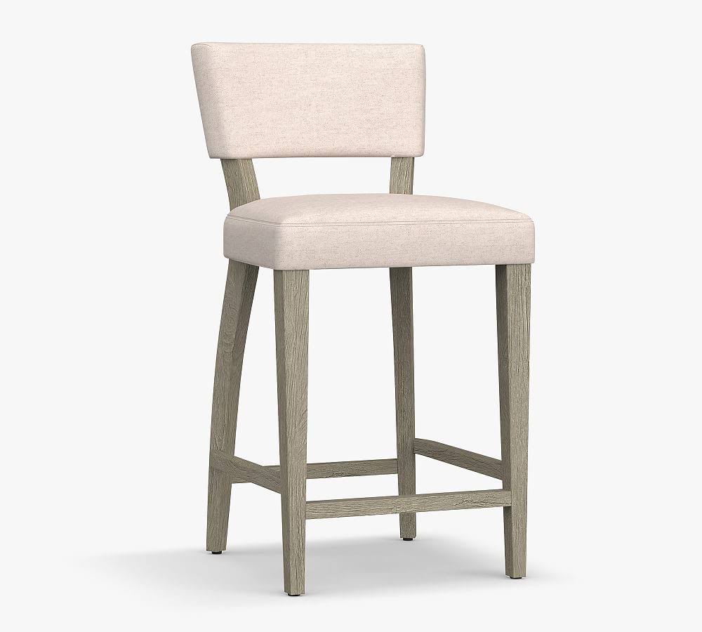 Gray Wash Leg Performance Everydayvelvet Smoke Upholstered Counter Height Bar Stool J59981