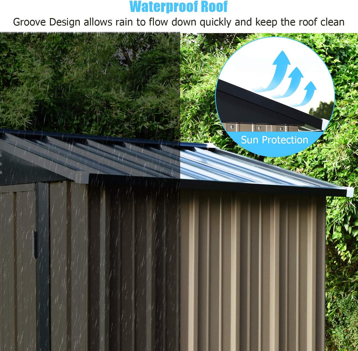 8' x 6' Storage Shed with Double Doors and Lock T859793