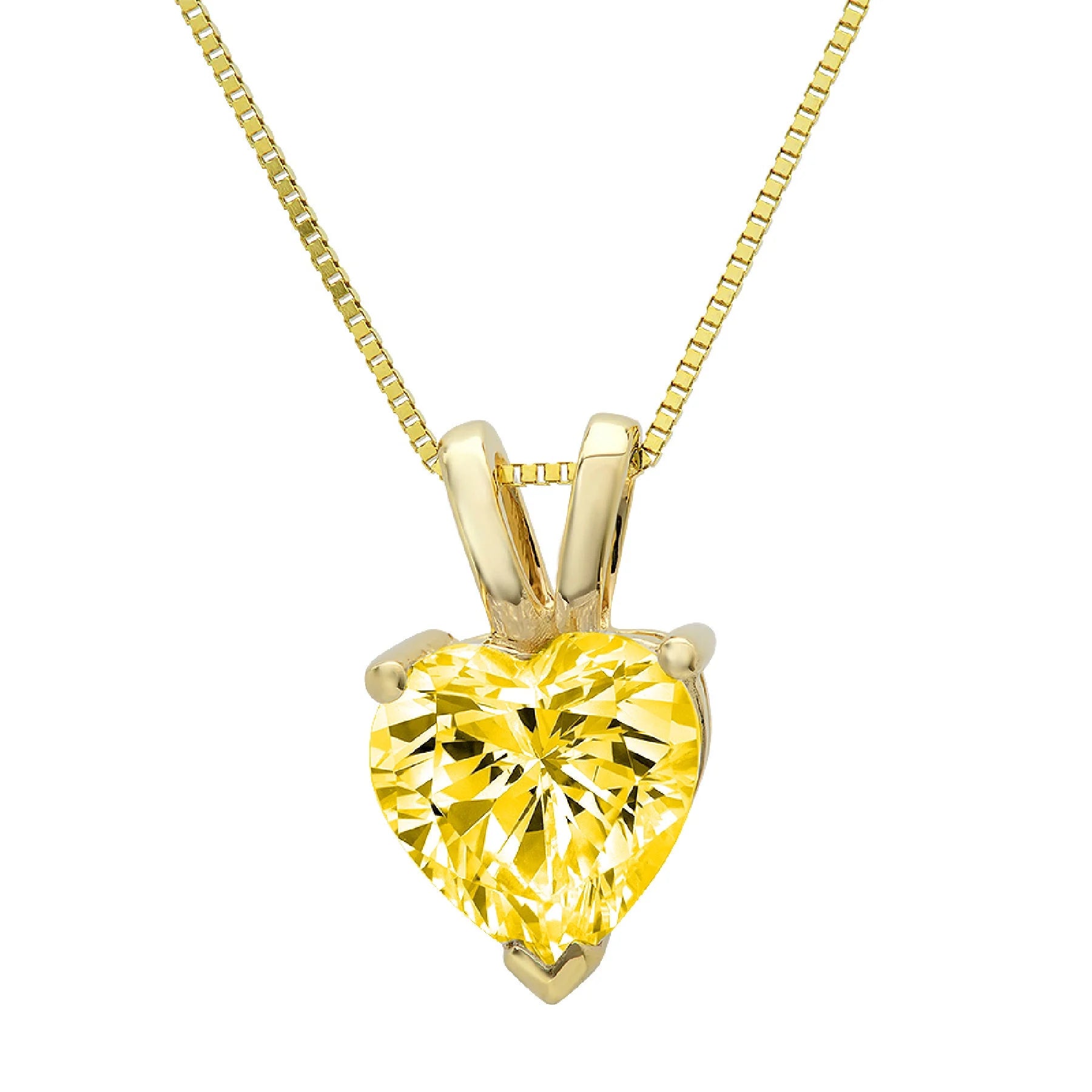 14k Yellow Gold Solitaire Moissanite Pendant with 18" Chain Y441