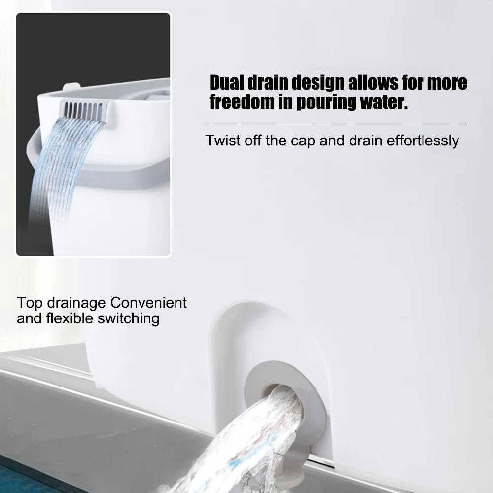 47 Inch Flat Mop and Bucket Set with 2 Microfiber Pads B84538