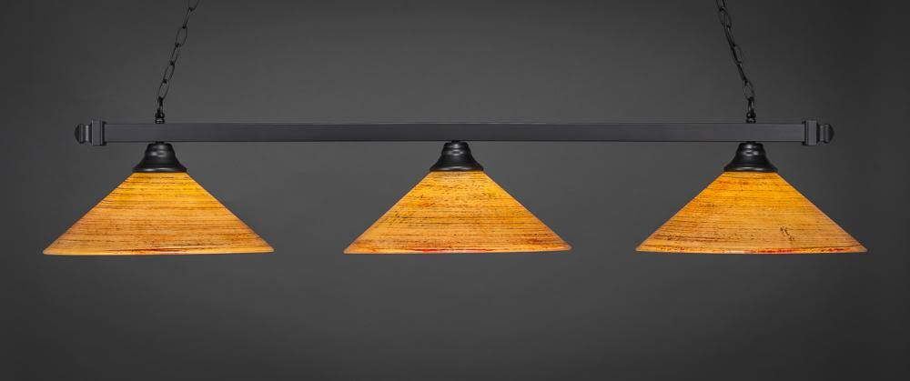 16 inch Three Light Billiard Firr Matte Black Finish R60481
