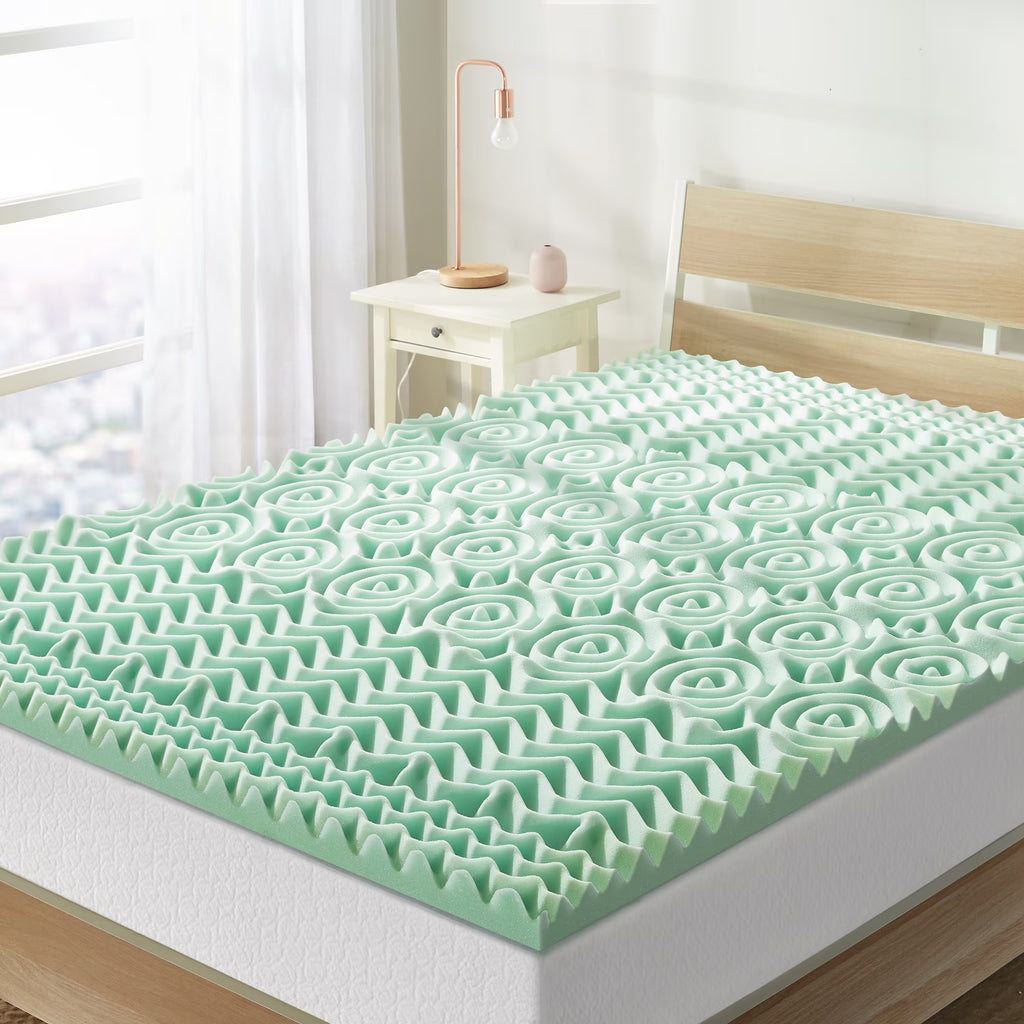 Queen 1.5" 5-Zone Memory Foam Mattress Topper with Aloe Infusion Z498630