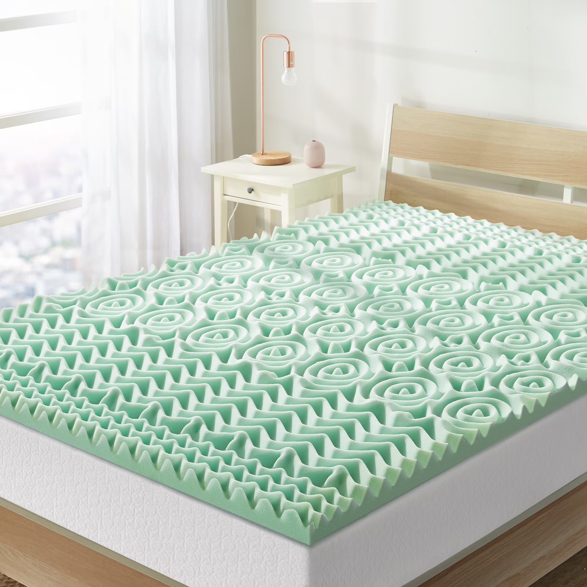 Queen 1.5" 5-Zone Memory Foam Mattress Topper with Aloe Infusion Z498630