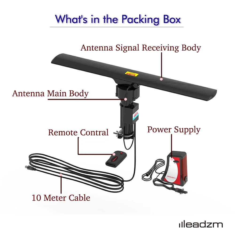 360° Rotation Dual-band Digital Antenna 40-860MHz 20±3dB Black M559