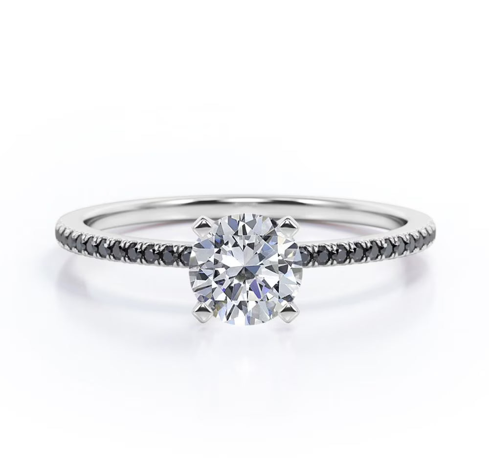18K White Gold Plated Moissanite Engagement Ring N269