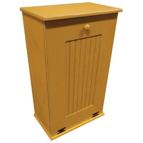 Large Antique Gold Wooden Trash Bin D2600