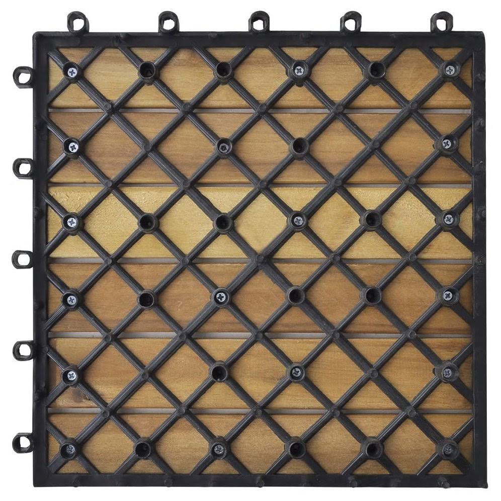 10 Pcs Acacia Decking Tiles V7107
