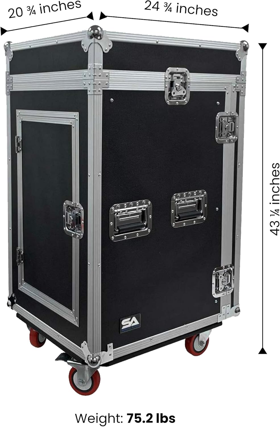 16 Space Rack Case with 10 Space Slant Mixer Top and DJ Work Table R925