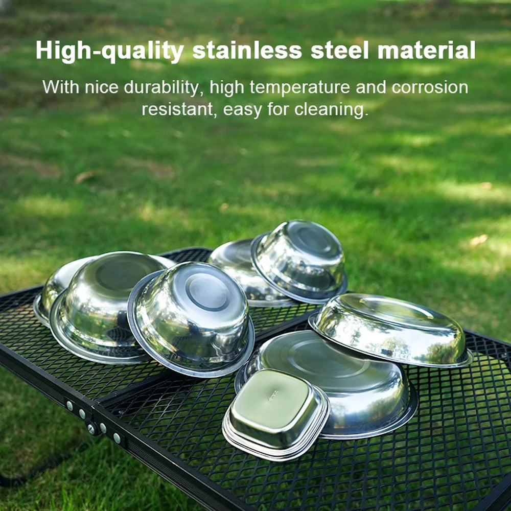 22PCS Portable Stainless Steel Camping Tableware Set with Storage Bag O8812