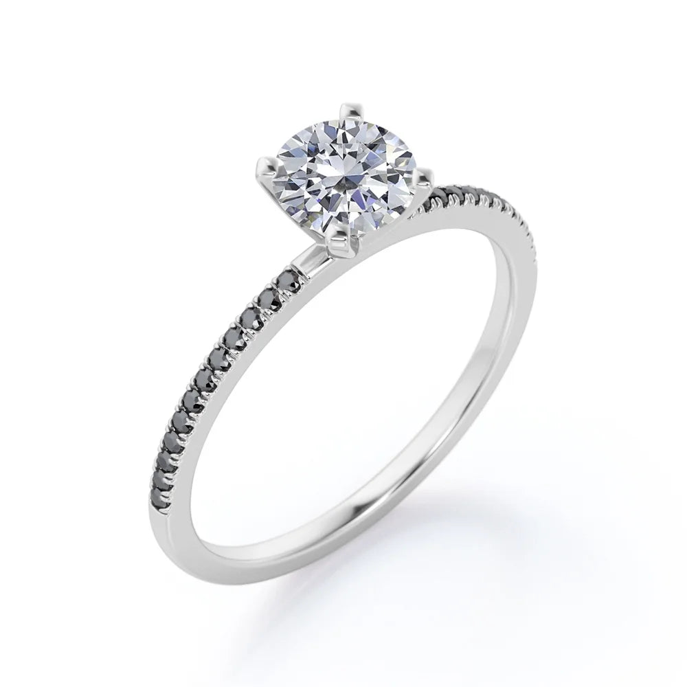 18K White Gold Plated Moissanite Engagement Ring N269
