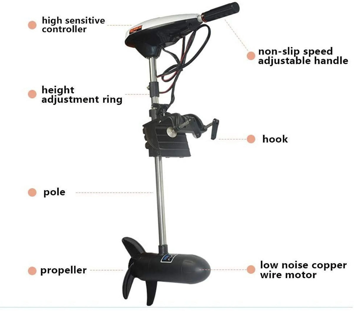 12V 660W Electric Trolling Motor Boat Outboard Engine A972