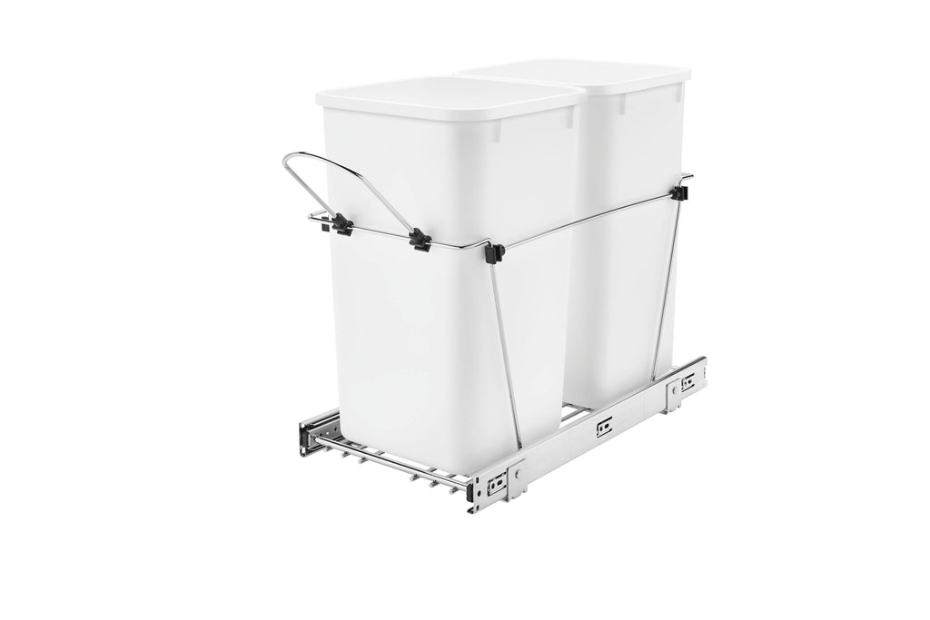 Double 27-Qt Kitchen Cabinet Pullout Waste Container Y7133