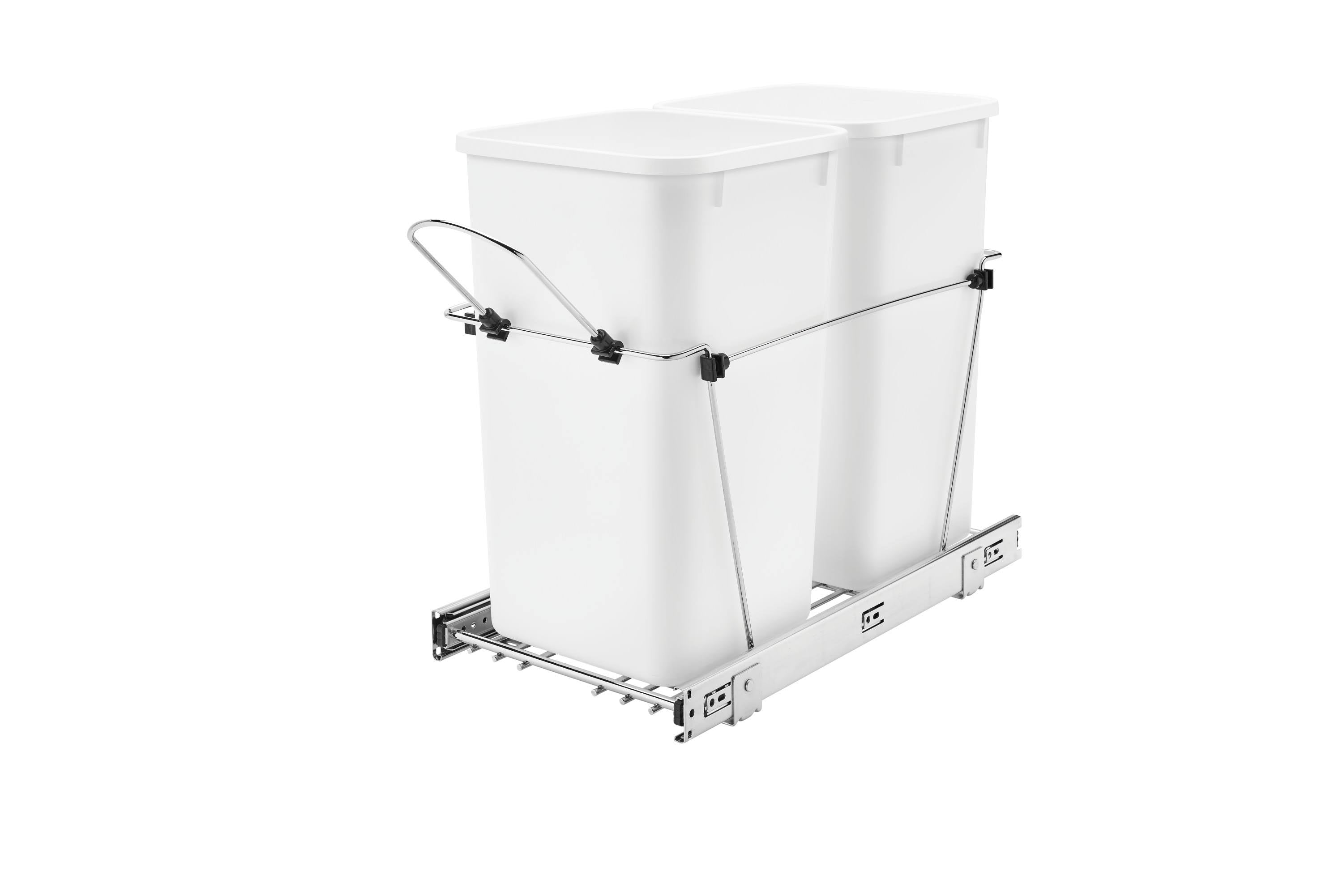 Double 27-Qt Kitchen Cabinet Pullout Waste Container Y7133