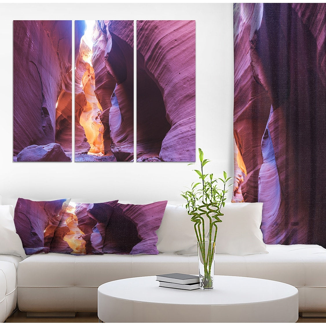 Sandstone Layer in Antelope Canyon Photography on Wrapped Canvas, 3 Panels N7979