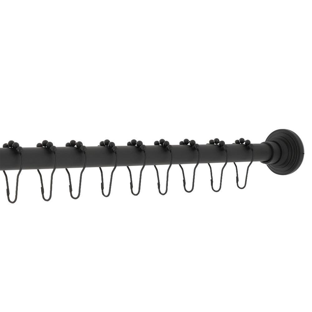 Matte Black Adjustable Shower Rod with Ring V67248