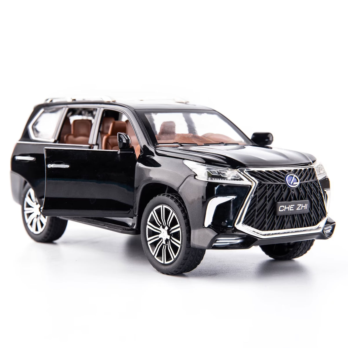 1/24 Lexus 570 Off-Road Luxury SUV Model Car, Zinc Alloy Pull Back Toy Car with Sound and Light H991